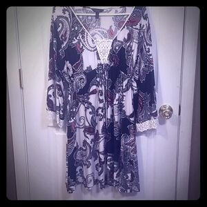 SOMA: BLACK WHITE RED DESIGNED DRESS SIZE M